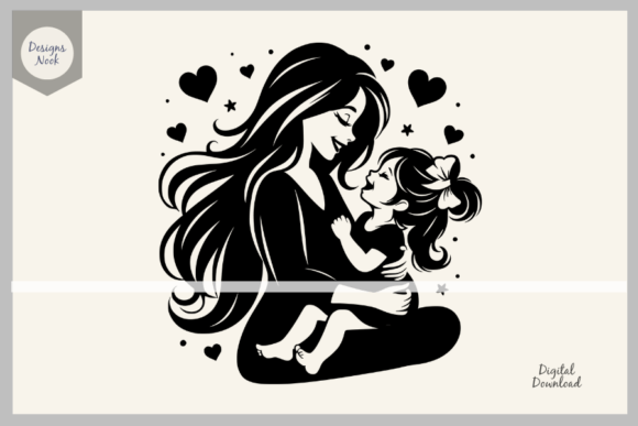 Mom and Daughter SVG Clipart Silhouette Review